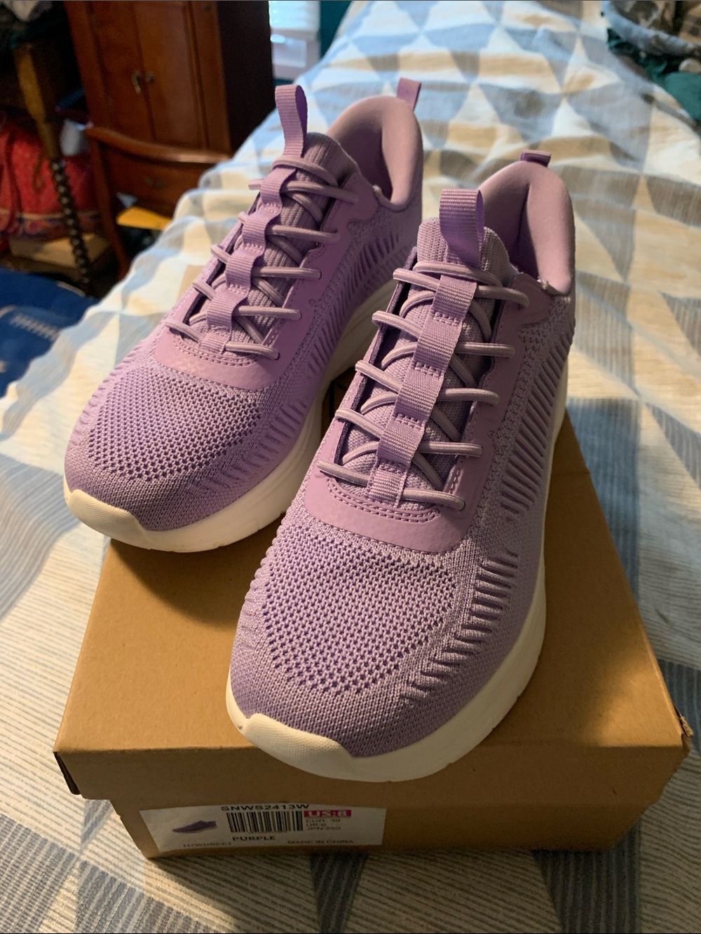 Purple Sneakers!  Worn once slip on no ties Great condition!